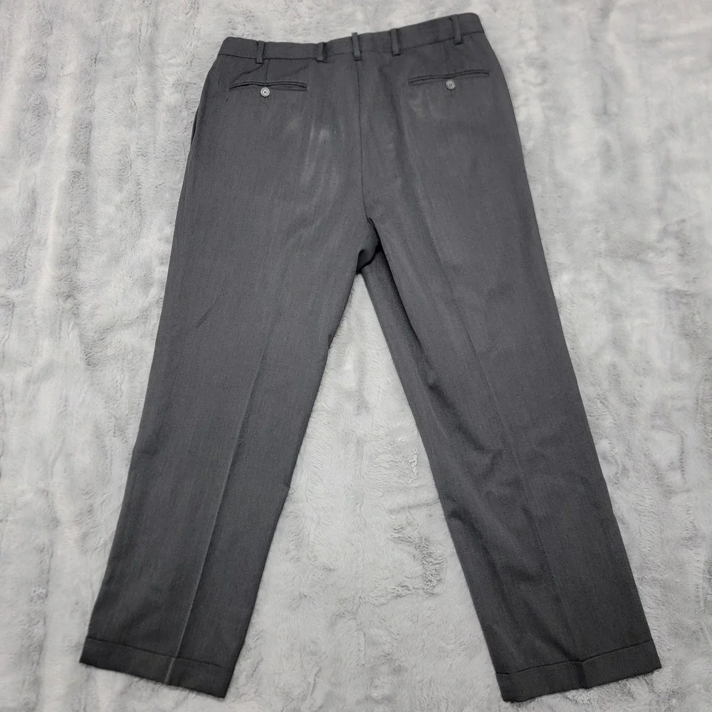Brooks Brothers Pants Mens 36x32 Gray Wool Dress Pleated Classic Cuffed Canada